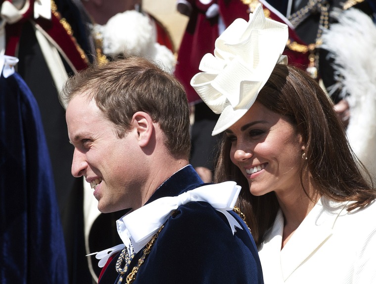 Britain's Prince William (L) and Catheri